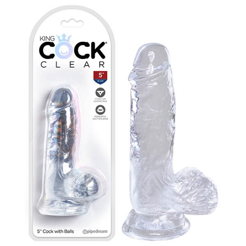 King Cock 5'' Clear Cock with Balls